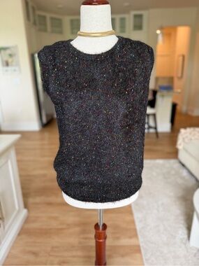 Julia Allert Navy Sparkle Sleeveless Top Sz XSmall